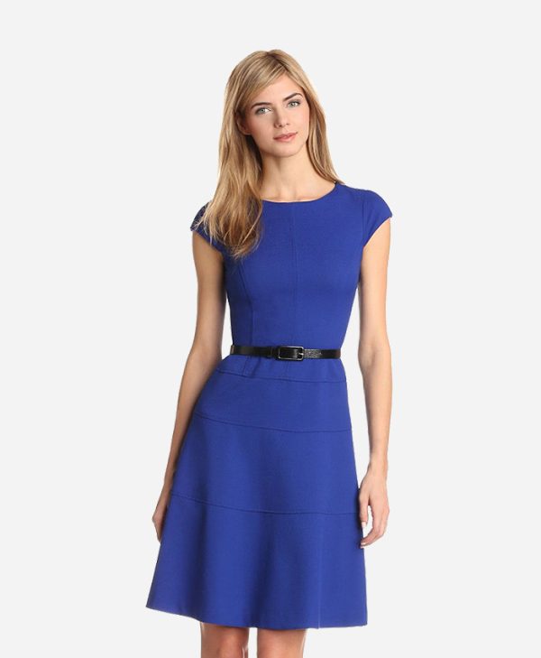 BLUE SOLID MAXI DRESS